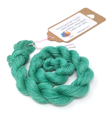Fern Hand Dyed Mulberry Silk Thread 100yds 2/20nm