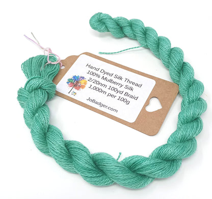 Fern Hand Dyed Mulberry Silk Thread 100yds 2/20nm