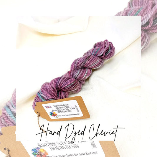 Hand Dyed Cheviot Wool Aran 50g Aran ch1