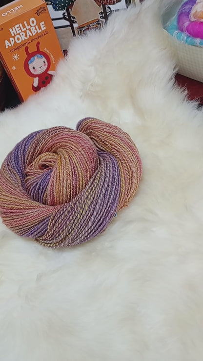 Handspun Yarn Hand Dyed Whitefaced Woodland Wool 100g 222yds DK