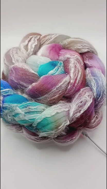 Hand Dyed Merino & Bamboo Wool Top 100g #3