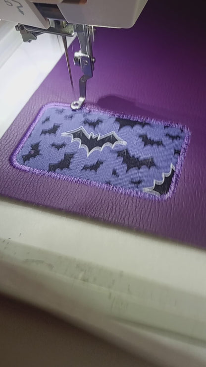 Card Holder with Bats Appliqué