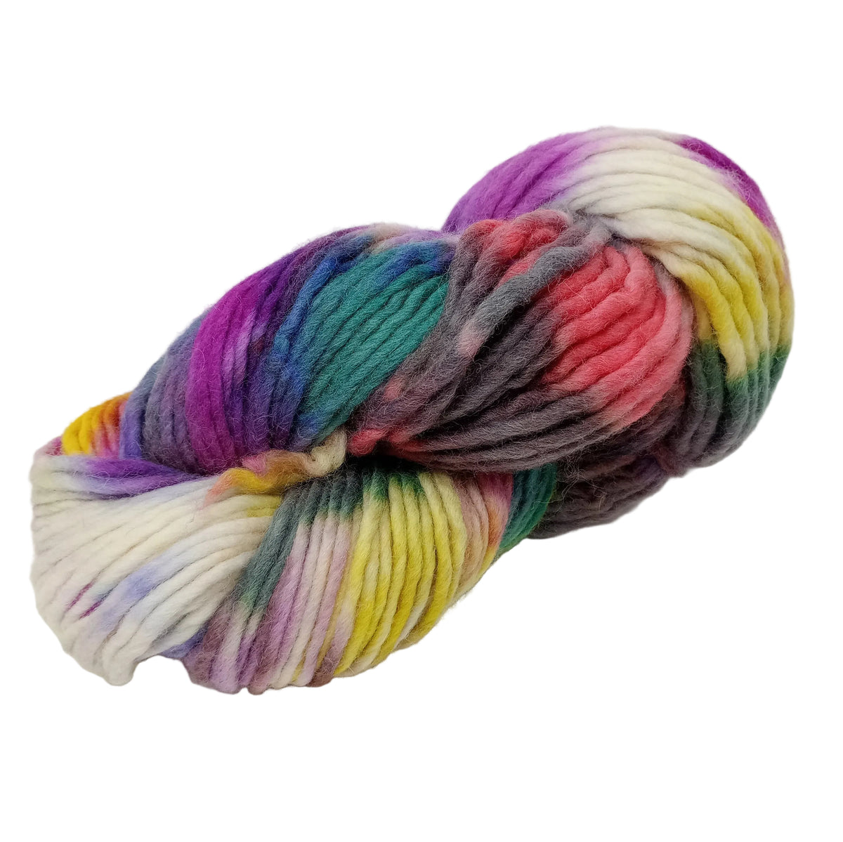 Hand dyed chunky yarn pencil roving Falkland wool 200g R5