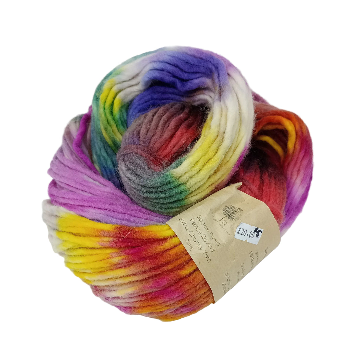 Hand dyed chunky yarn pencil roving Falkland wool 200g R5