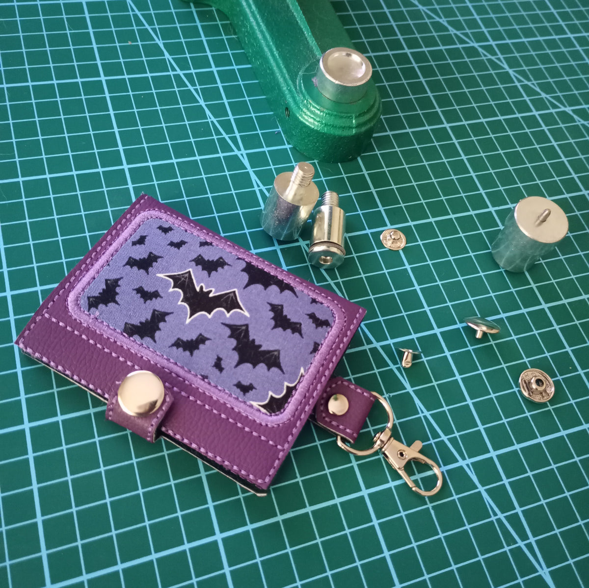 Card Holder with Bats Appliqué