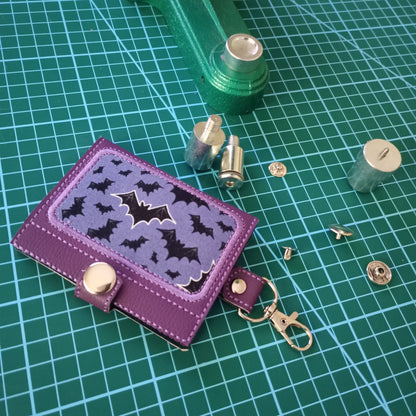 Card Holder with Bats Appliqué