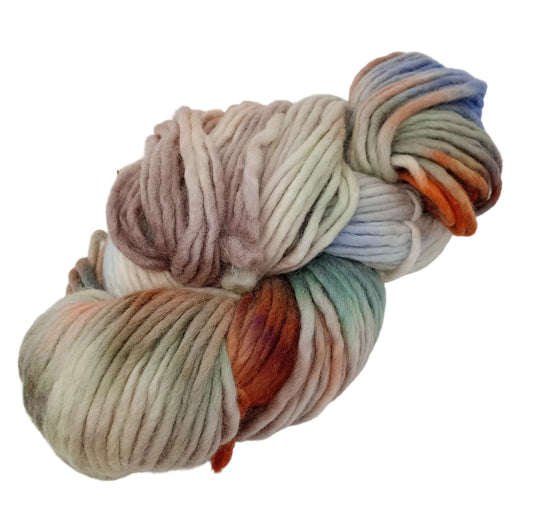 Hand dyed chunky yarn pencil roving Falkland wool 200g