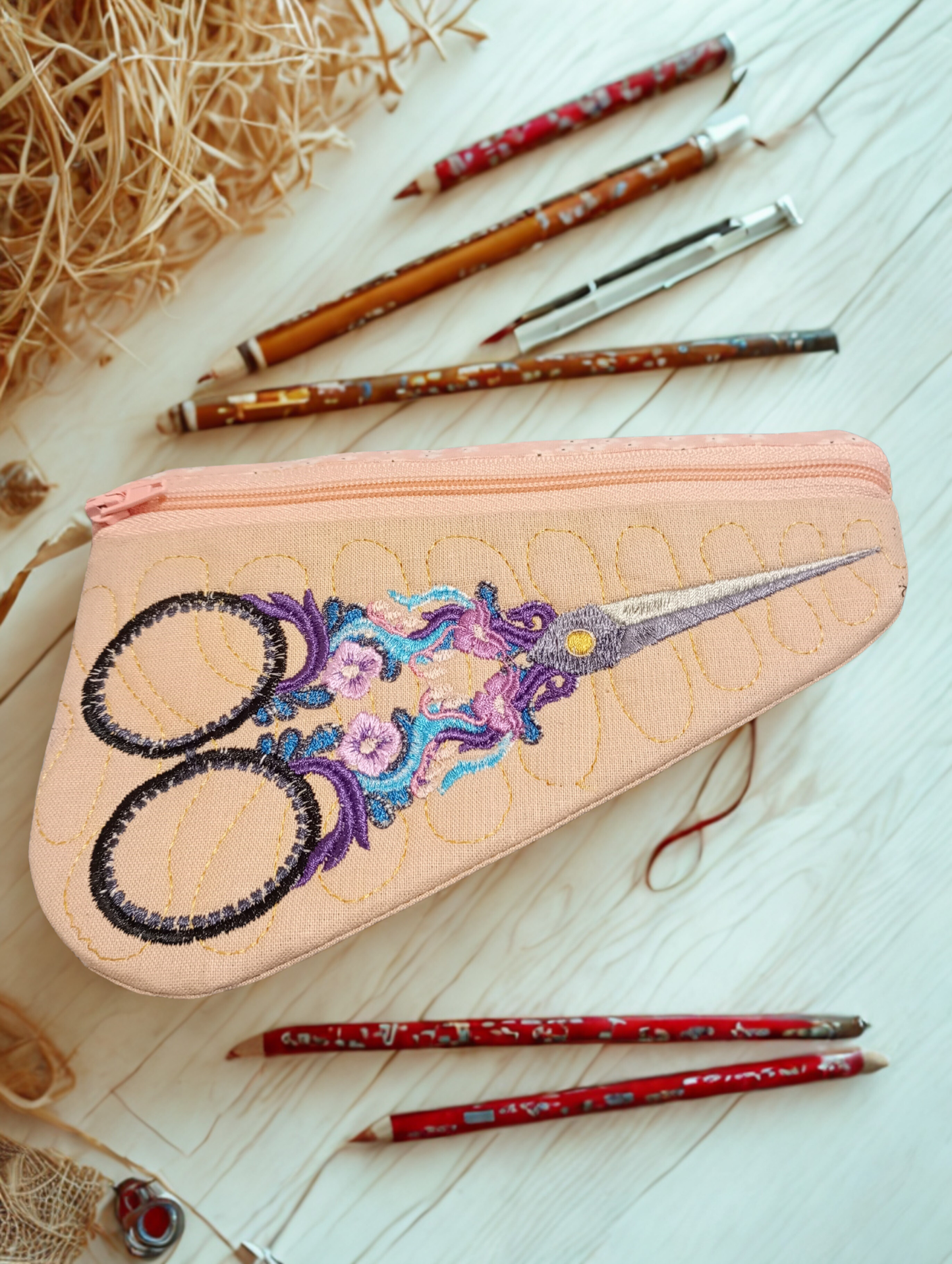 Embroidered Scissors Case