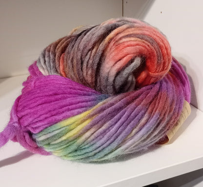 Hand dyed chunky yarn pencil roving Falkland wool 200g R7