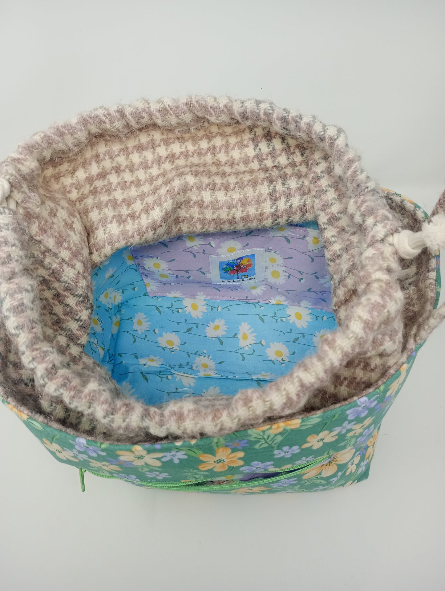 Project Bag Drawstring green floral