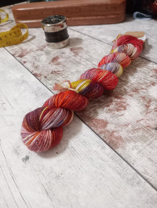 Hand dyed 4ply mini Skein 20g Sparkle #4