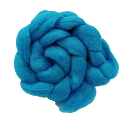 Turquoise Cheviot combed wool top 100g