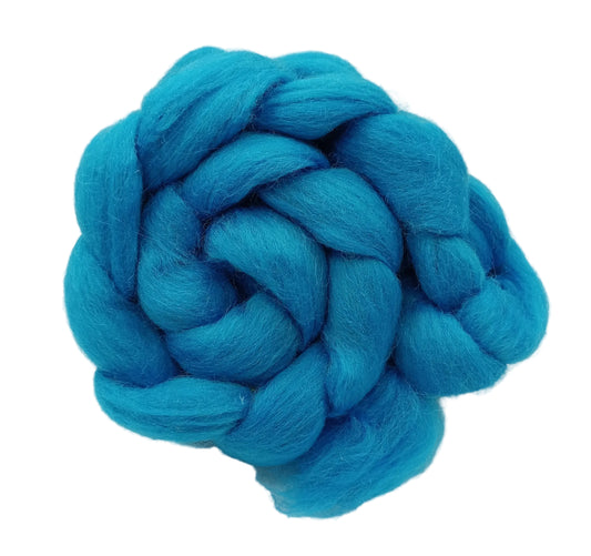 Turquoise Cheviot combed wool top 100g