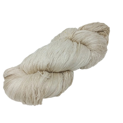 Hand Dyed Mulberry Silk Lace Yarn 180g 2/20nm 1000m per 100g Cream Tea