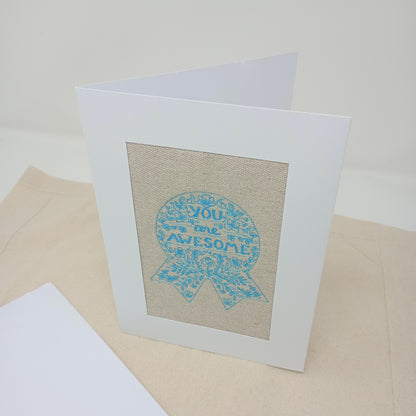 You are awesome card Turquoise Linen