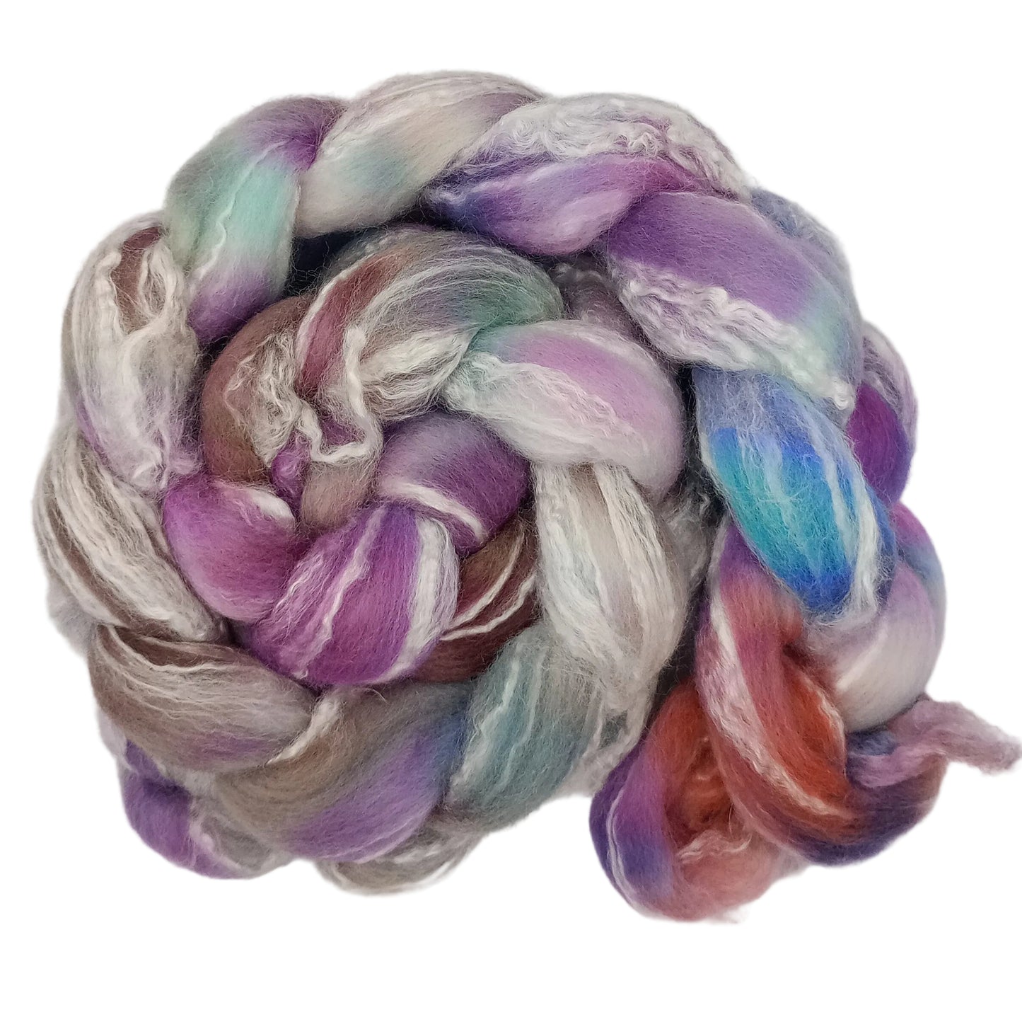 Hand Dyed Merino & Bamboo Wool Top 100g #7