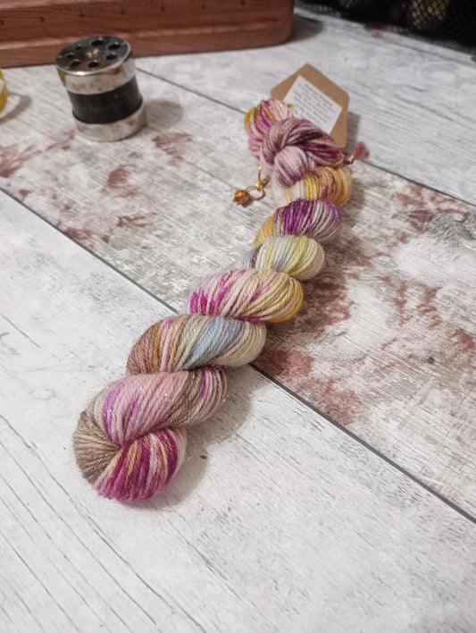 Hand dyed 4ply mini Skein 20g Sparkle #1