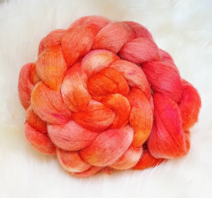 Bluefaced Leicester hand dyed combed top 100g