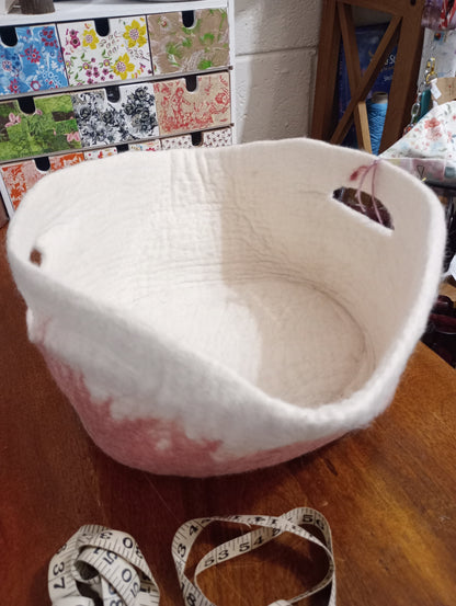 Wet felted wool basket