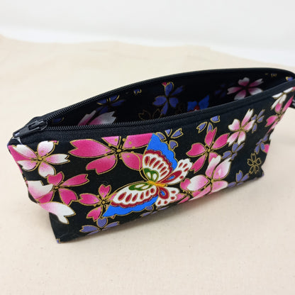 Cherry Blossom Butterfly Zipper Pouch