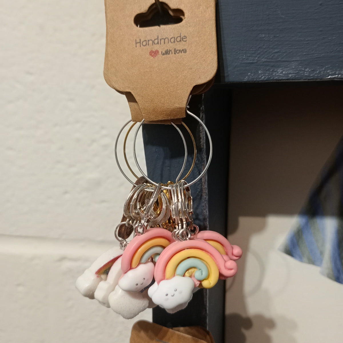 Smiley Rainbow stitch marker set of five