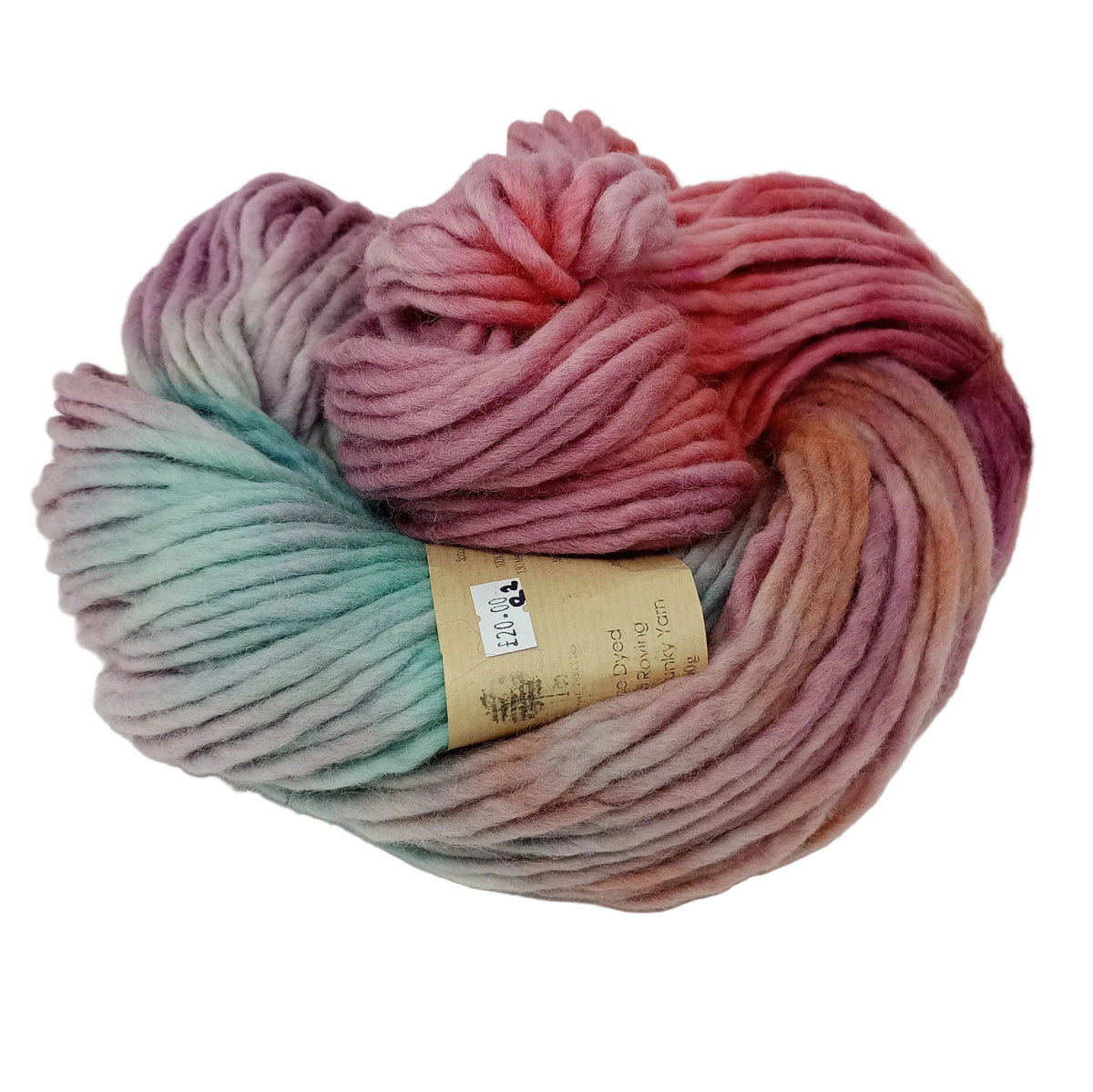 Hand dyed chunky yarn pencil roving Falkland wool 200g