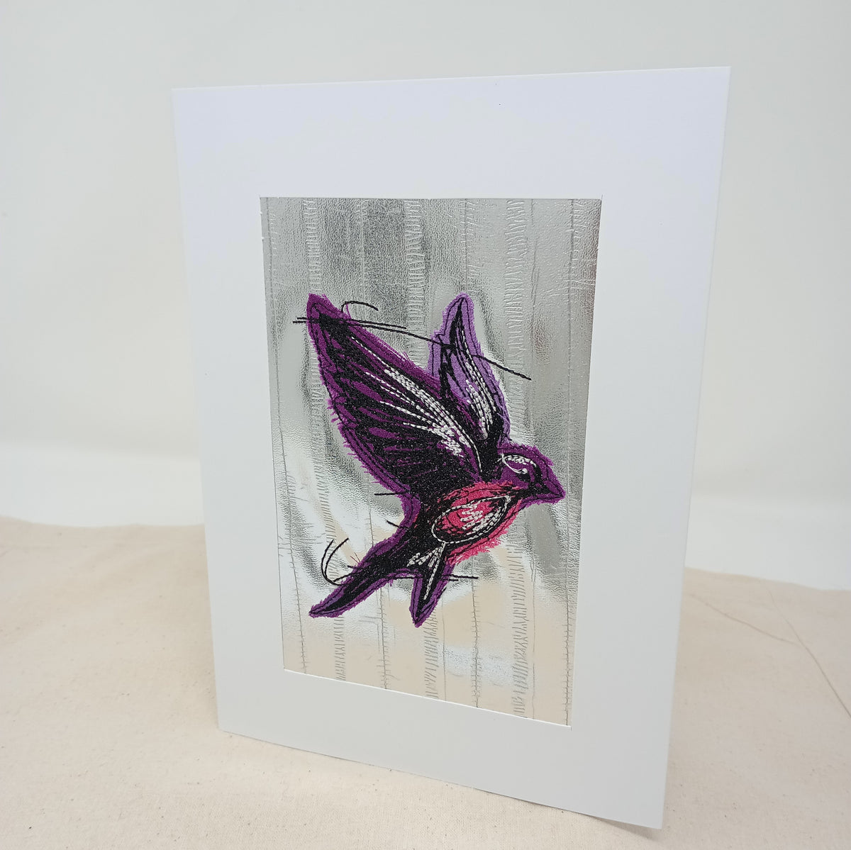 Swallow - Applique Greetings Card