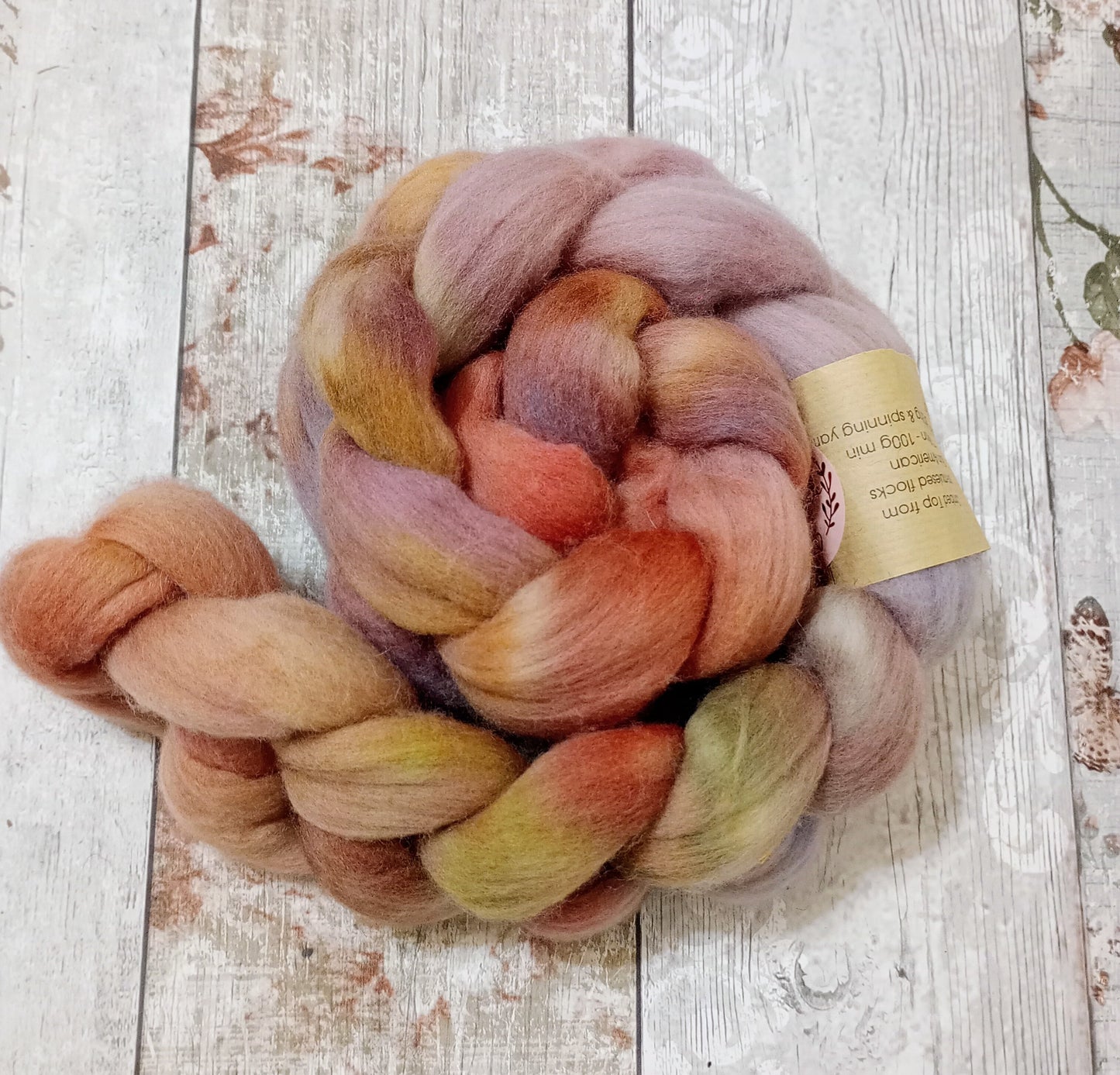 Hand Dyed Merino Wool Top 100g MT74