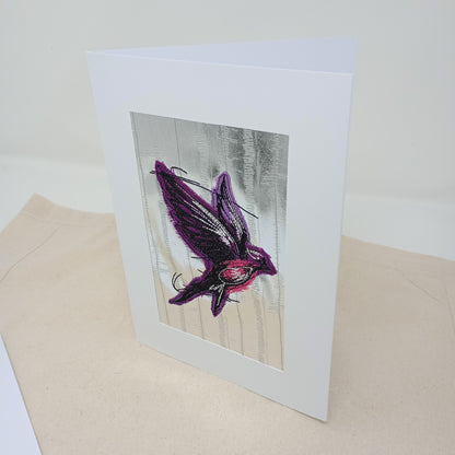 Swallow - Applique Greetings Card