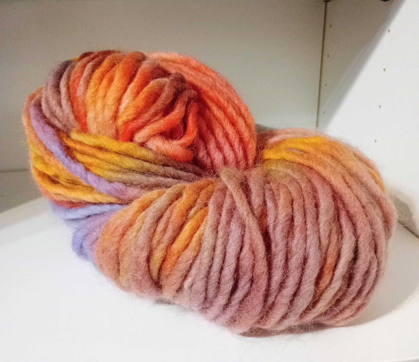 Hand dyed chunky yarn pencil roving Cheviot wool 200g