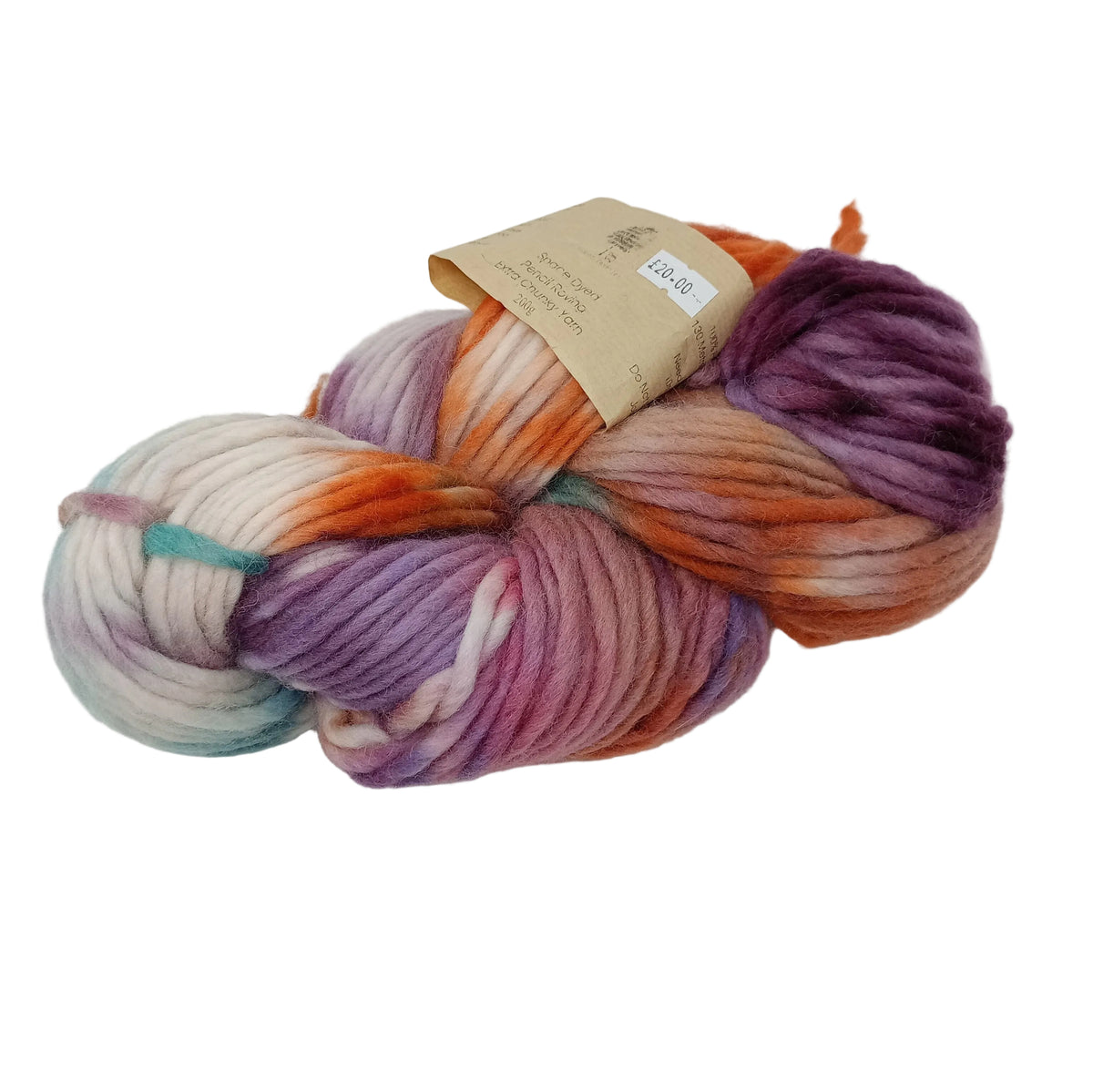 Hand dyed chunky yarn pencil roving Falkland wool 200g PR09