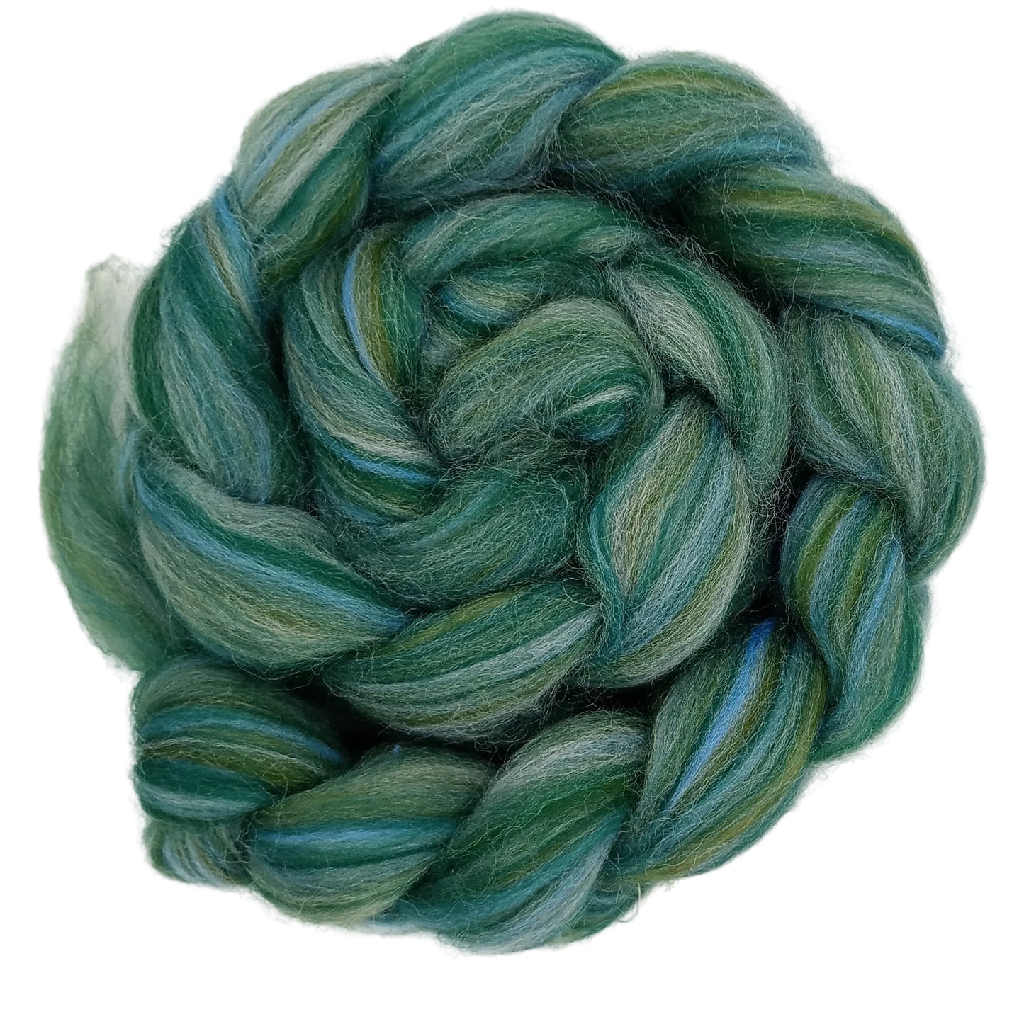 Sea Greens Cheviot combed wool top 100g