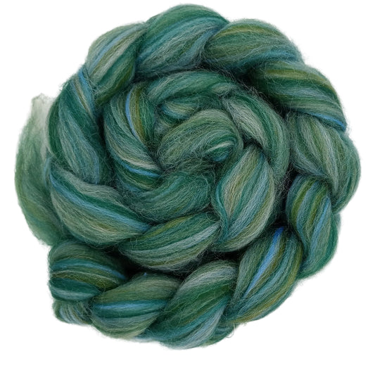Sea Greens Cheviot combed wool top 100g