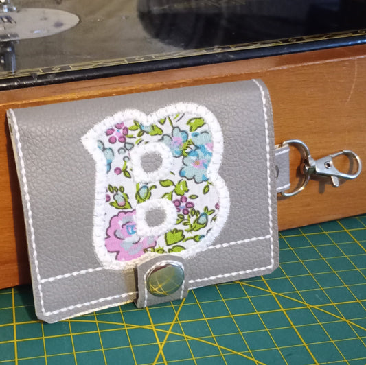 Personalised Initial Card Holder – Handmade PU Leather Note & Card Holder