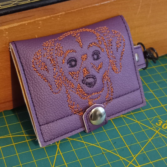 Card Holder with Embroidered Labrador