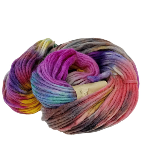 Hand dyed chunky yarn pencil roving Falkland wool 200g R7