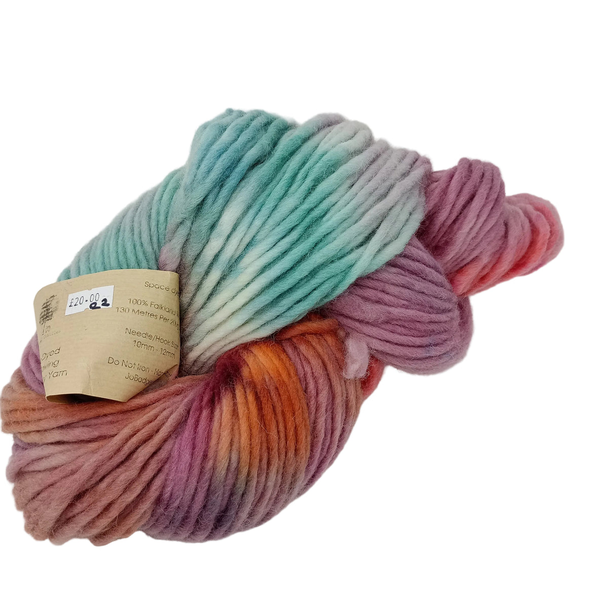 Hand dyed chunky yarn pencil roving Falkland wool 200g