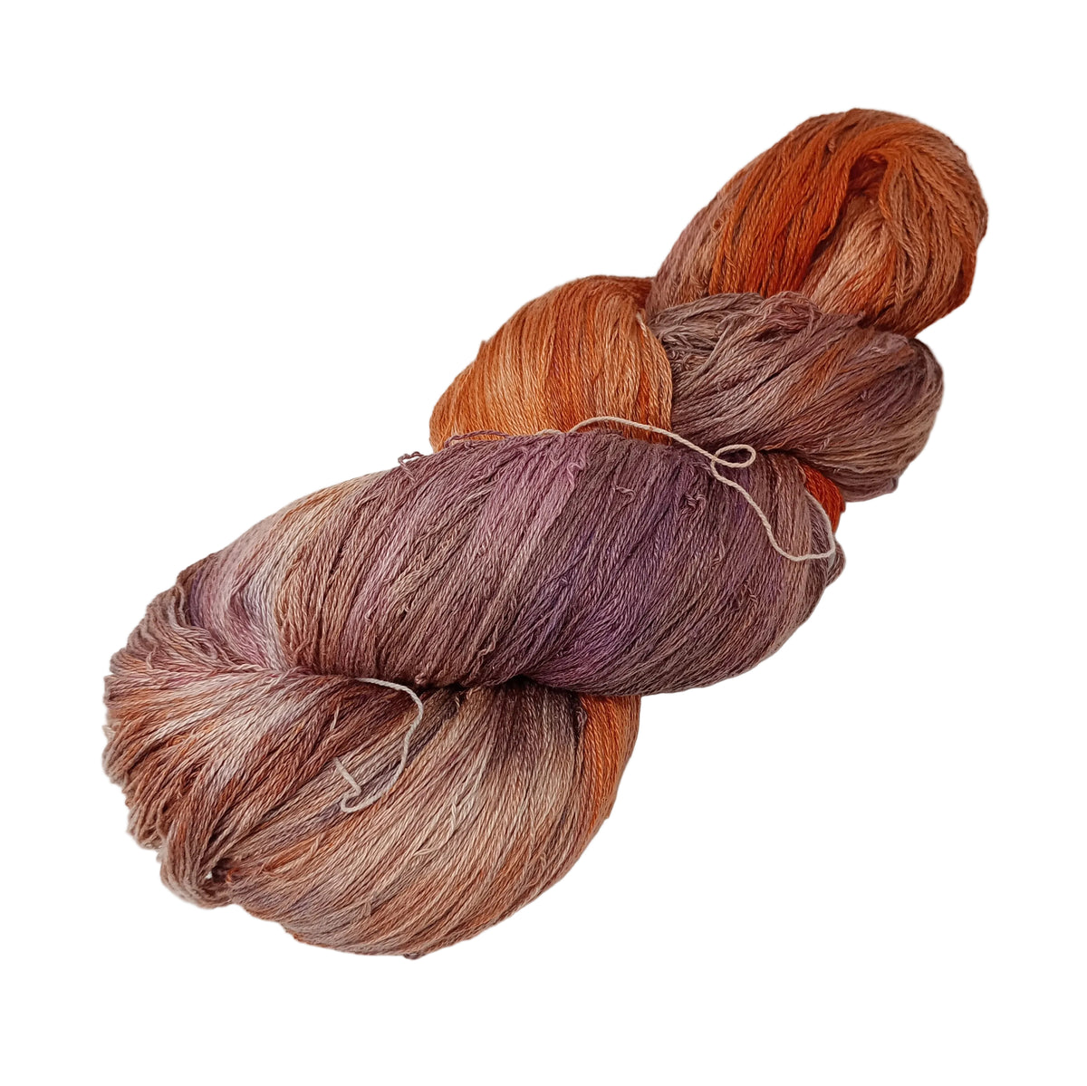 Hand Dyed Mulberry Silk Lace Yarn 200g 2/20nm 1000m per 100g Chocolate Ginger