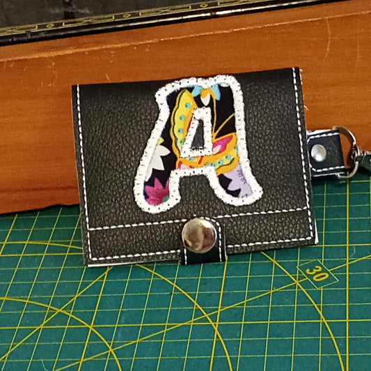 Personalised Initial Card Holder – Handmade PU Leather Note & Card Holder