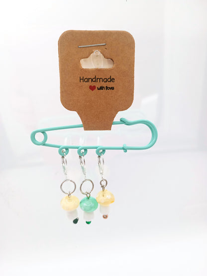 Mushroom stitch markers set of three