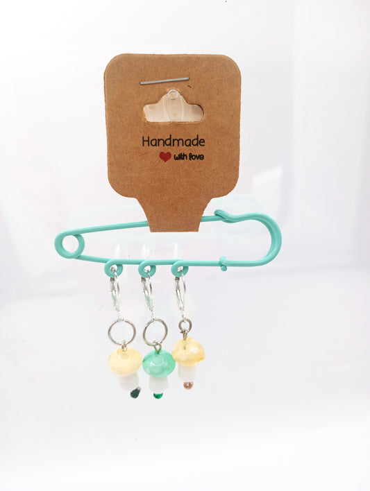 Mushroom stitch markers set of three