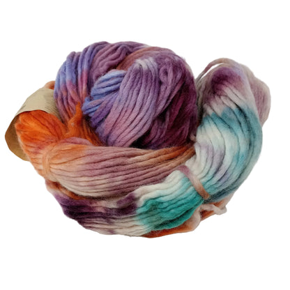 Hand dyed chunky yarn pencil roving Falkland wool 200g PR09