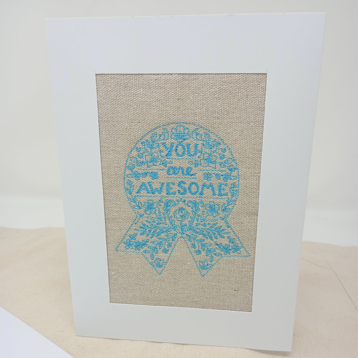 You are awesome card Turquoise Linen