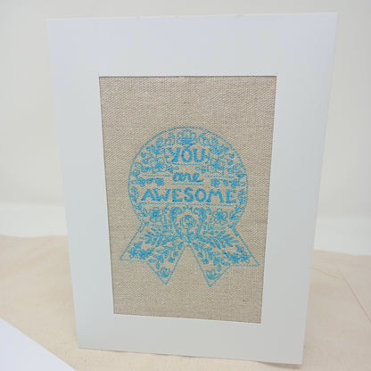 You are awesome card Turquoise Linen