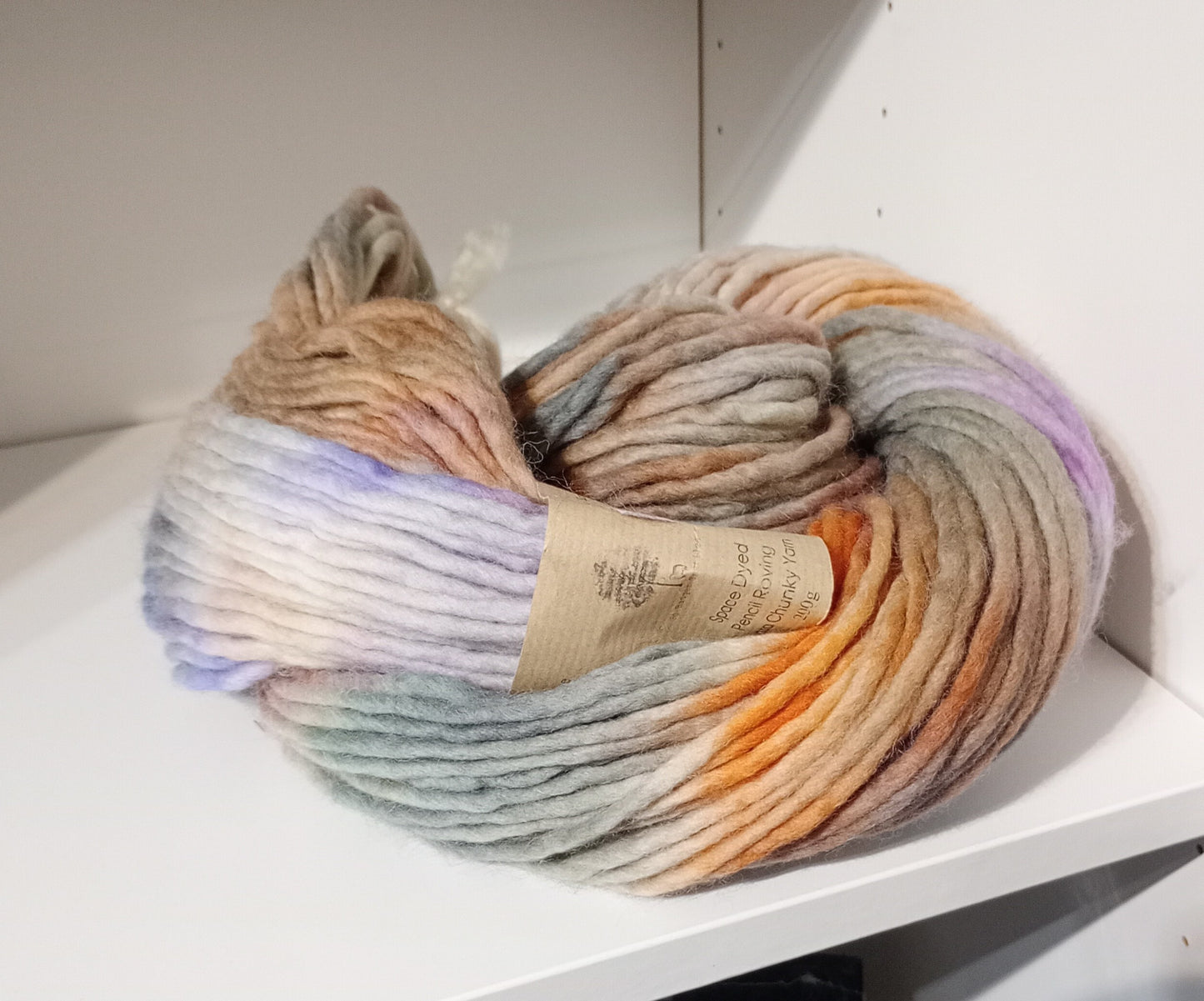 Hand dyed chunky yarn pencil roving Falkland wool 200g