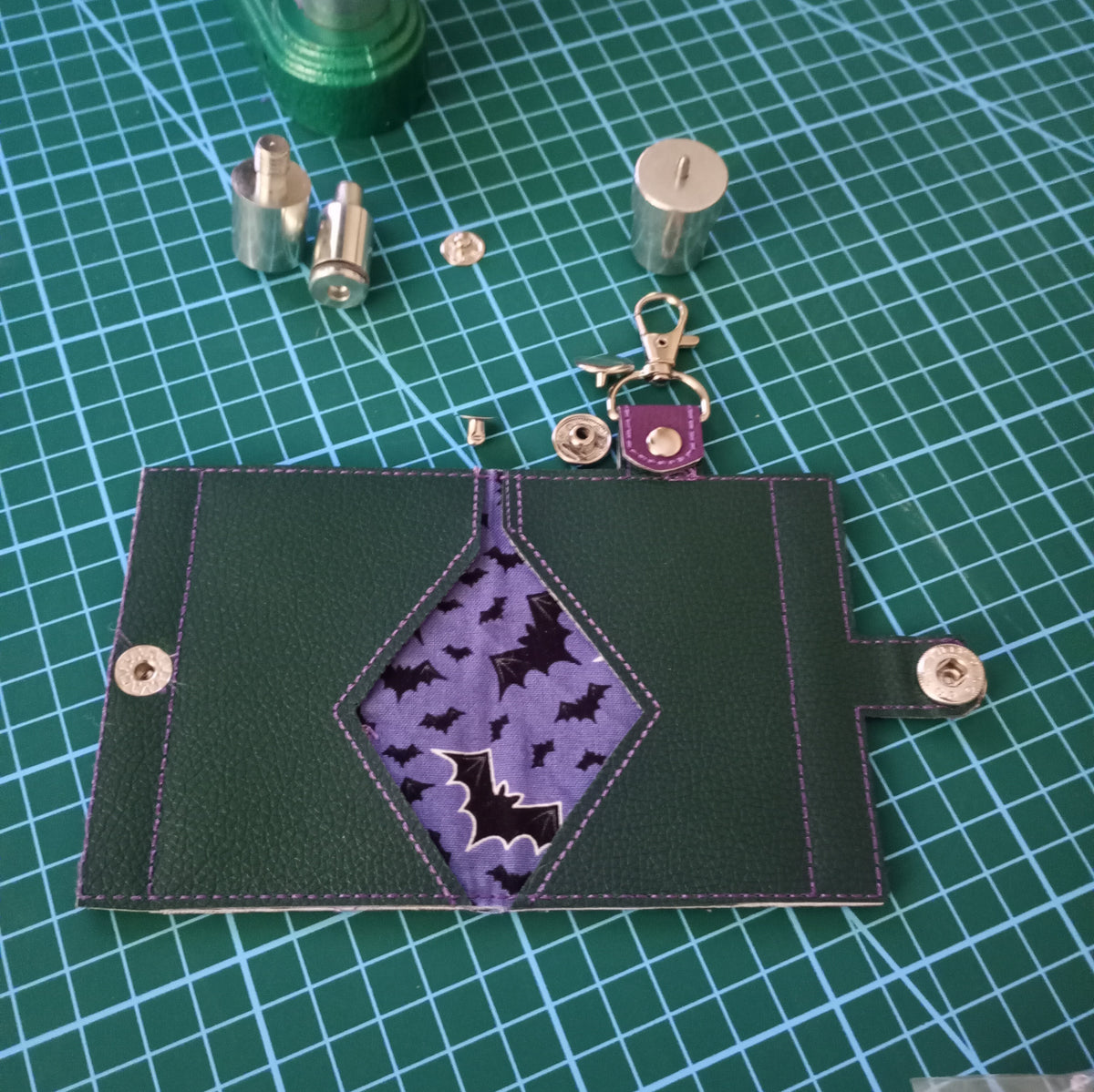 Card Holder with Bats Appliqué