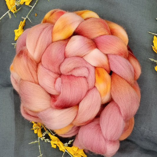 African Daisy Hand Dyed Merino Wool Top 100g