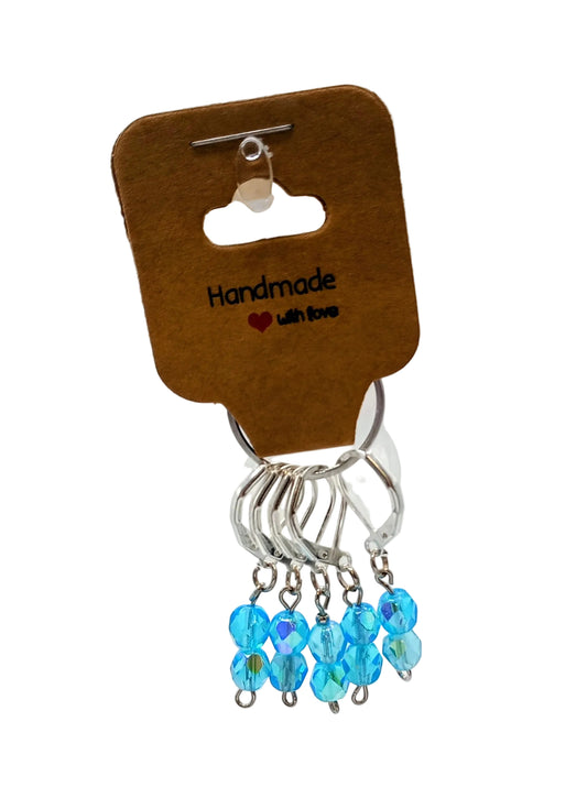 Set of five crystal stitch markers