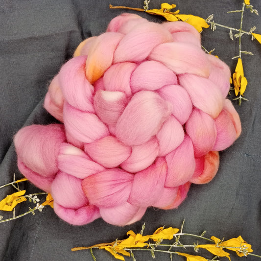 African Daisy Hand Dyed Merino Wool Top 100g