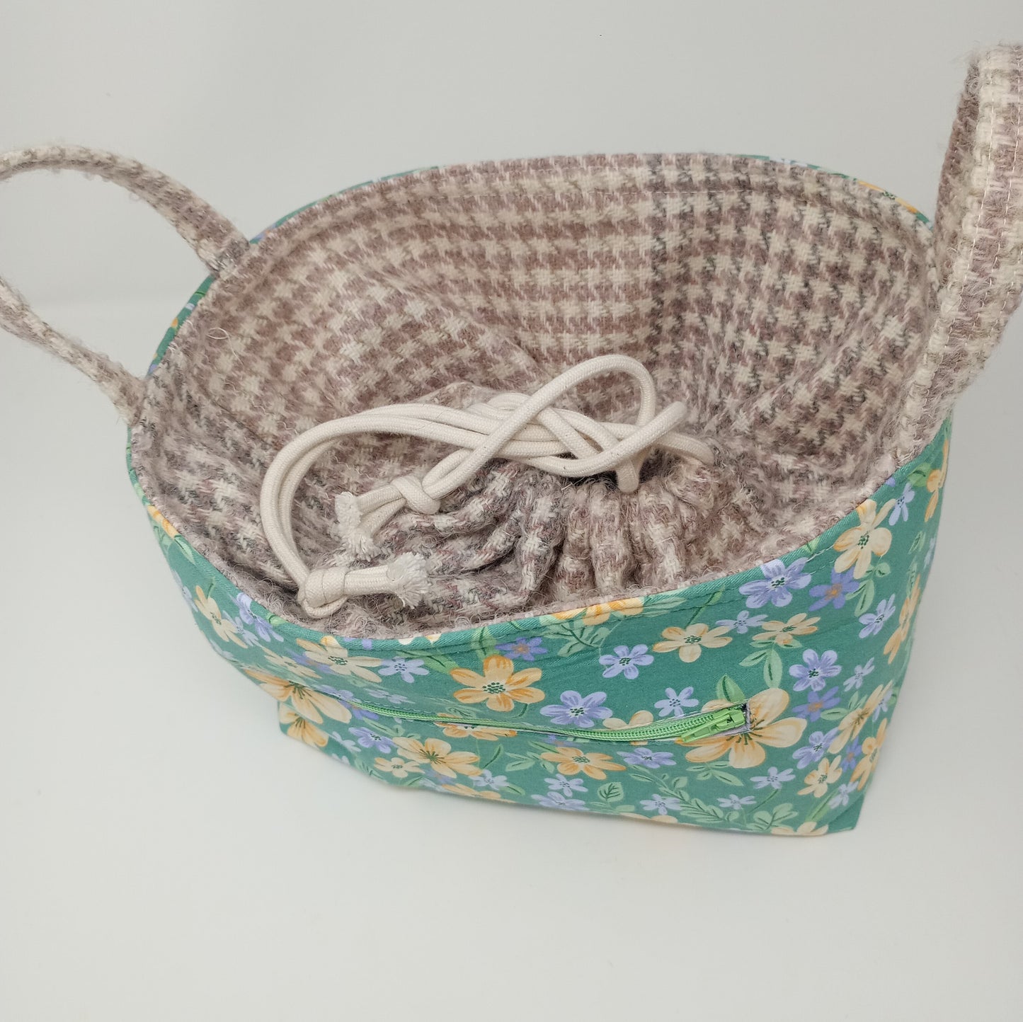 Project Bag Drawstring green floral